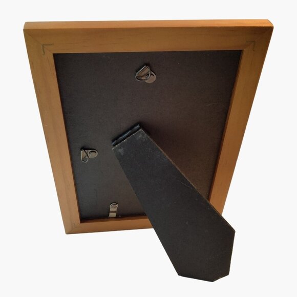 Wood Picture Frame brown 5x7 Photo Easel Back Wall Mount Vintage Desktop Office - Picture 2 of 6